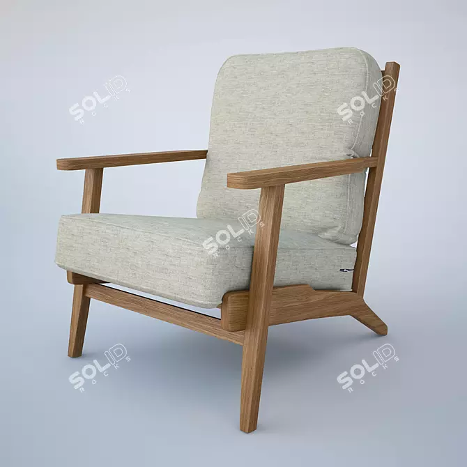 Vintage Style Accent Chair Model 3D model image 1