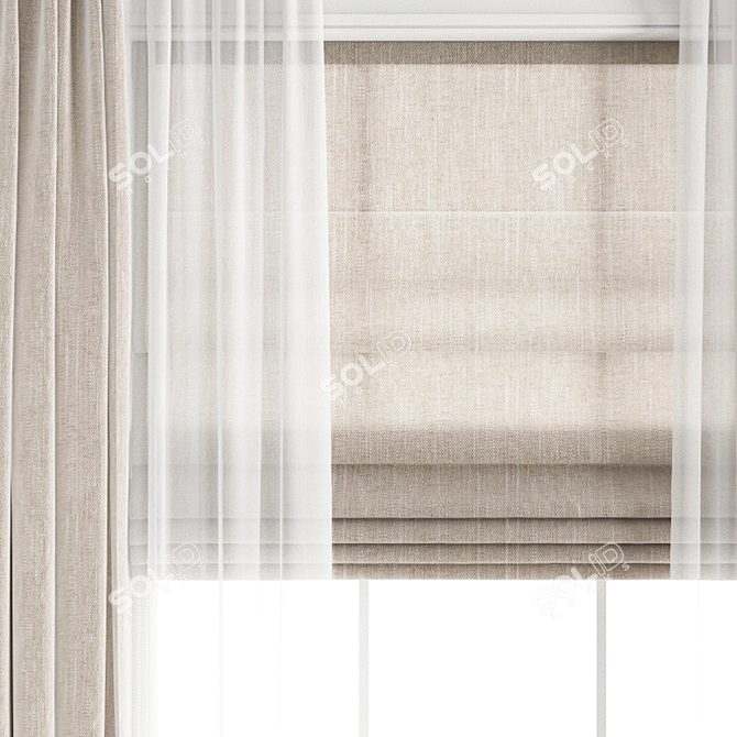 Polygonal Curtain Model Set 3D model image 3