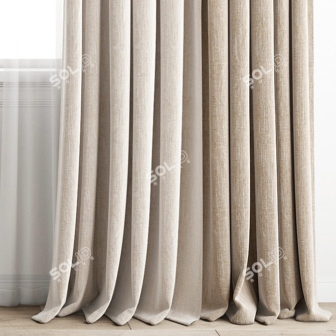 Polygonal Curtain Model Set 3D model image 4