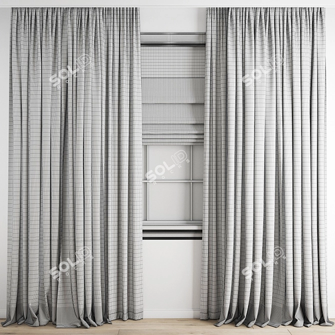 Polygonal Curtain Model Set 3D model image 5