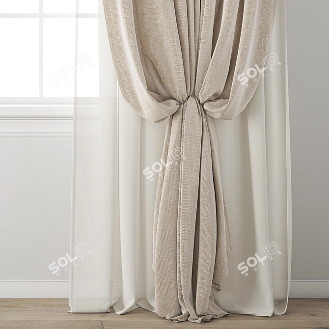 Poly 3D Curtain Model Kit 3D model image 2