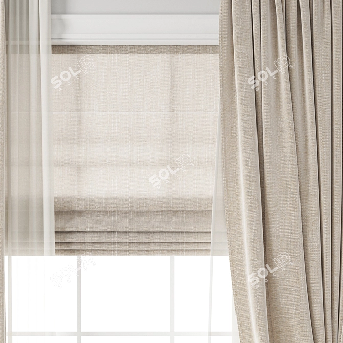 Poly 3D Curtain Model Kit 3D model image 3