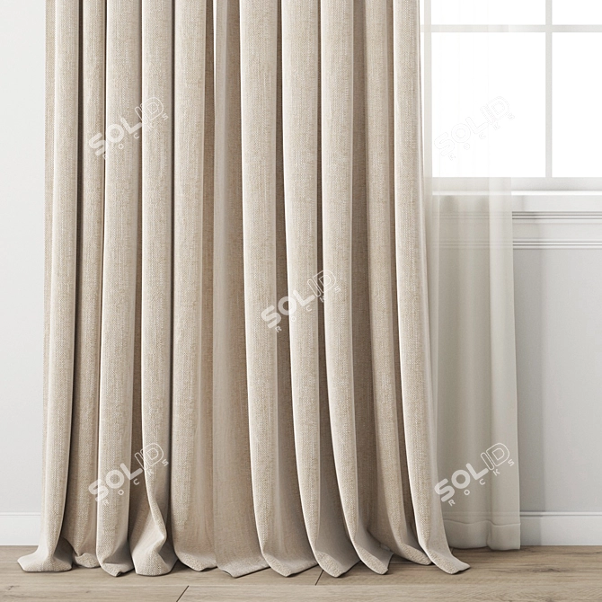 Poly 3D Curtain Model Kit 3D model image 4