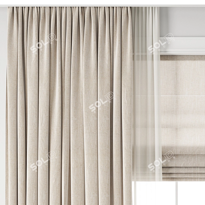 Poly 3D Curtain Model Kit 3D model image 5