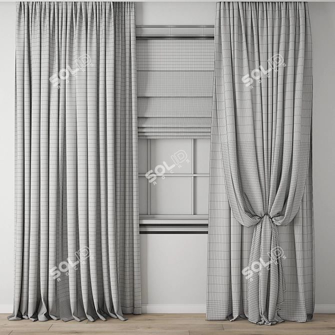 Poly 3D Curtain Model Kit 3D model image 6