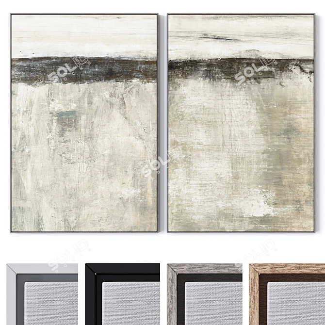 UV Unwrapped Wall Paintings Set 3D model image 1