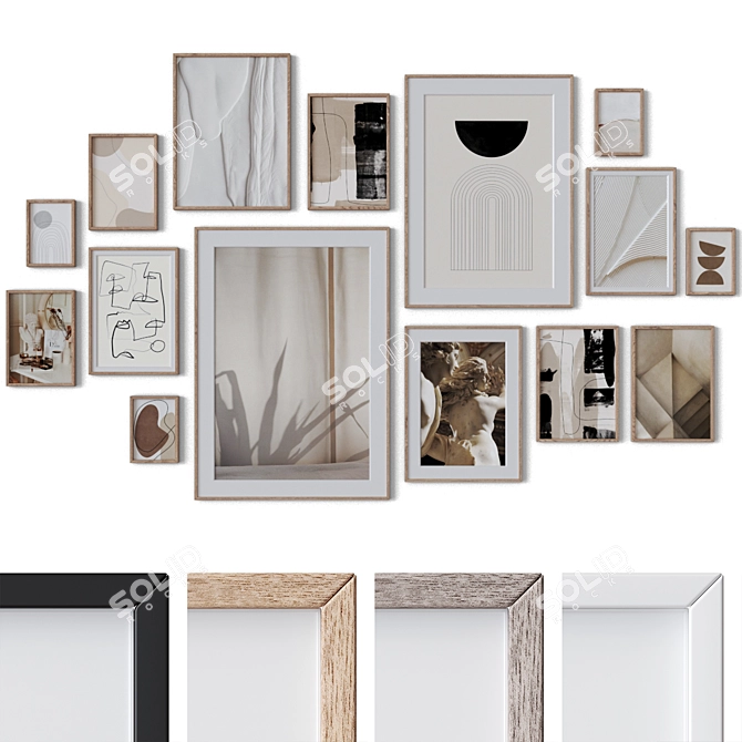 Multiframe Wall Art Set, 3DSMax 3D model image 1