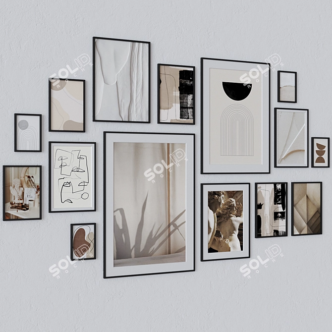 Multiframe Wall Art Set, 3DSMax 3D model image 2