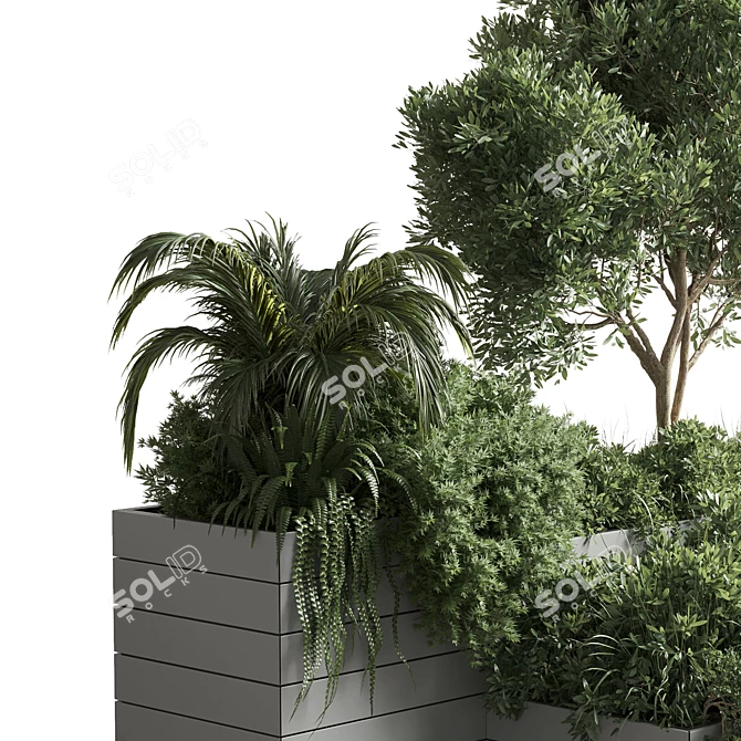 Wooden Plant Box Stand 3D model image 3