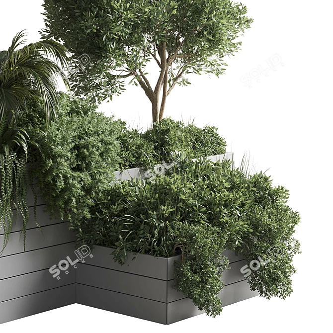 Wooden Plant Box Stand 3D model image 5