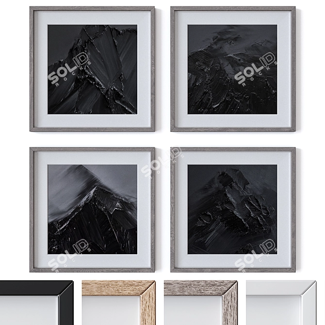 Modern Square Painting Set 4 3D model image 1