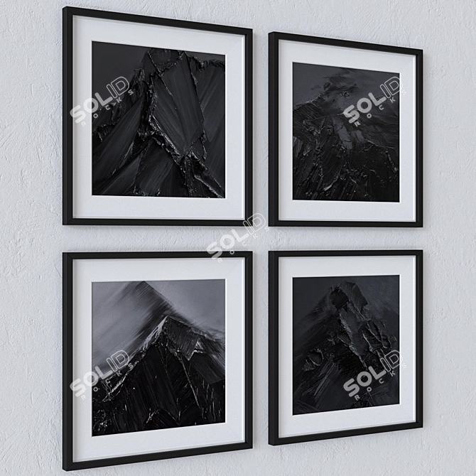 Modern Square Painting Set 4 3D model image 2