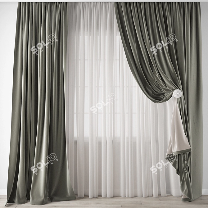 Detailed Curtain Model Pack 3D model image 1