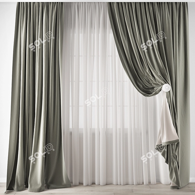 Detailed Curtain Model Pack 3D model image 4