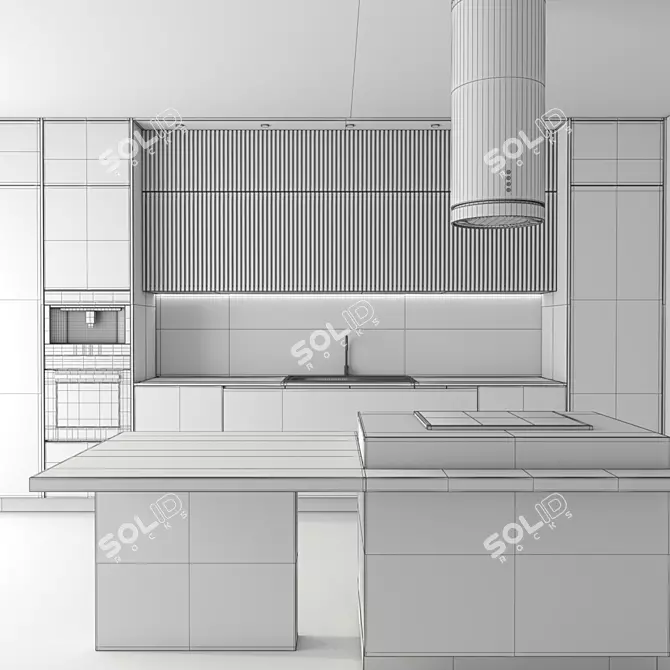 Modern Kitchen 3D Model Set 3D model image 5