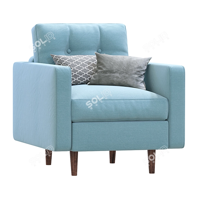 Modern Armchair Divan Design 3D model image 2