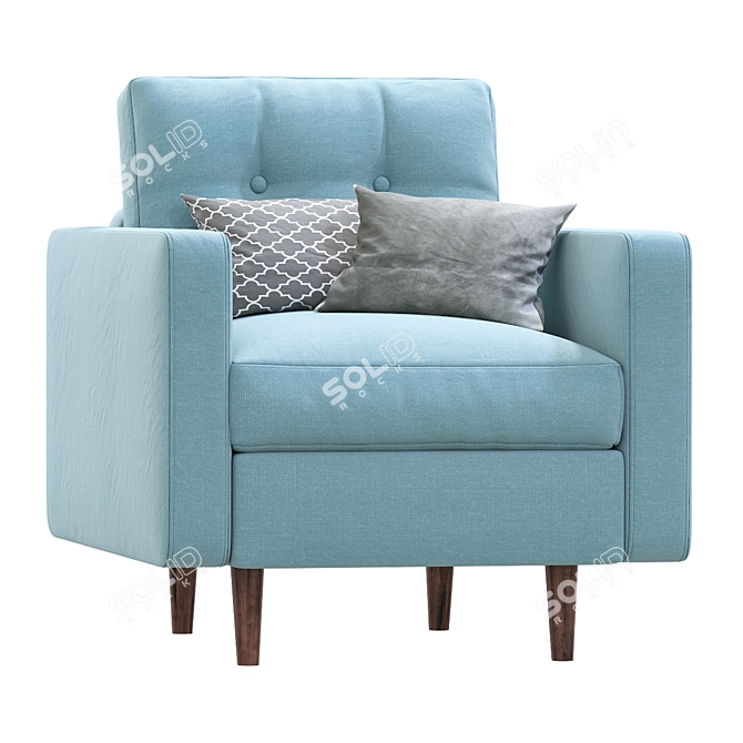 Modern Armchair Divan Design 3D model image 3