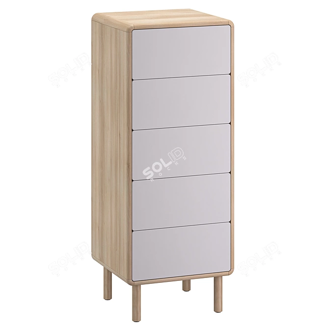 Anielle Ash Wood Commode, White 3D model image 2