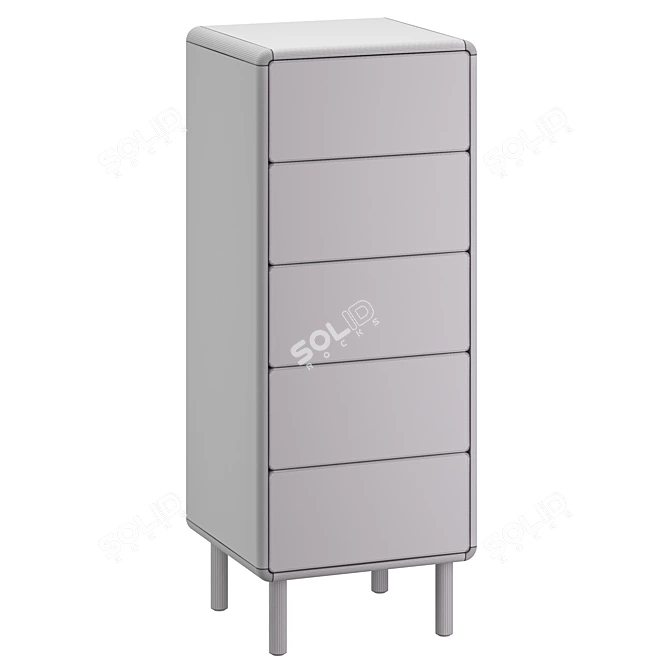 Anielle Ash Wood Commode, White 3D model image 4