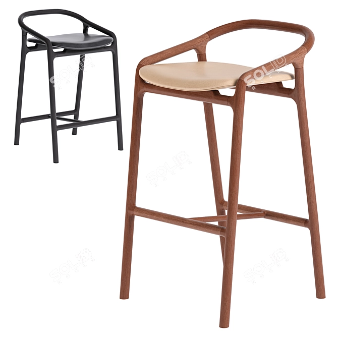  Brioni Bar Stool by Woak 3D model image 1