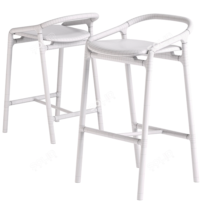  Brioni Bar Stool by Woak 3D model image 4