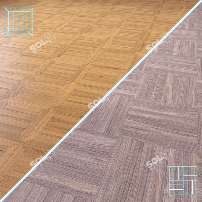 Wooden Floor 3D Model suite 3D model image 1