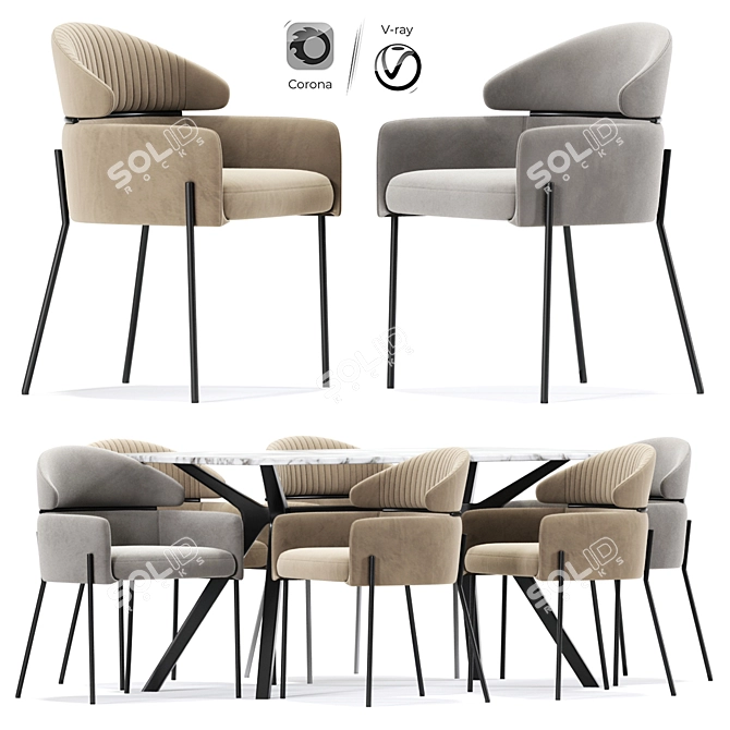 Versatile Armrest Coffee Table Solution 3D model image 1