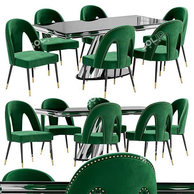 Modern Dining Set Petra & Kolonel 3D model image 1