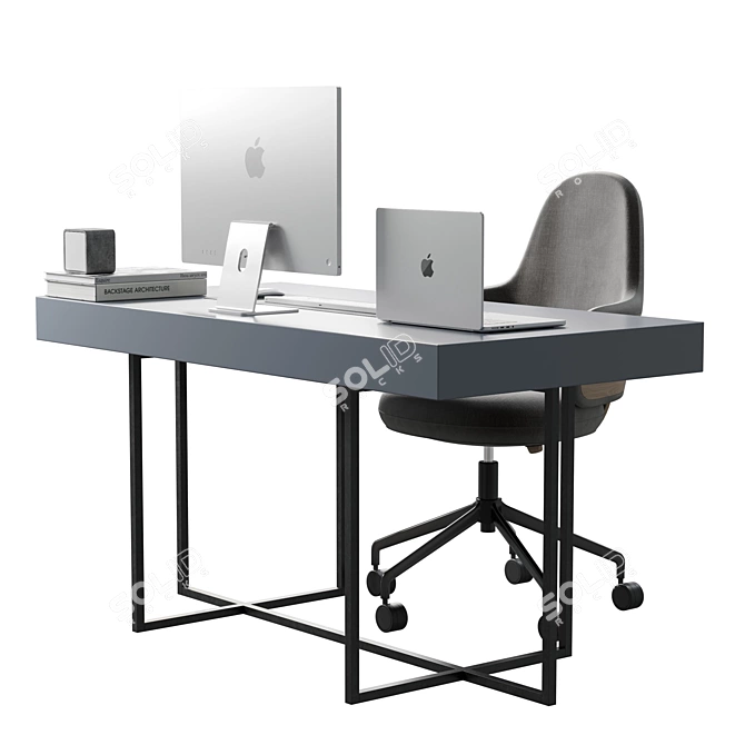 Modern Office Furniture Set 02 3D model image 3