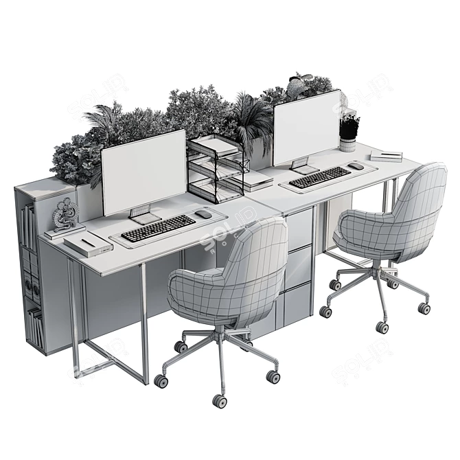 Workplace Plants Box Divider 01 3D model image 7