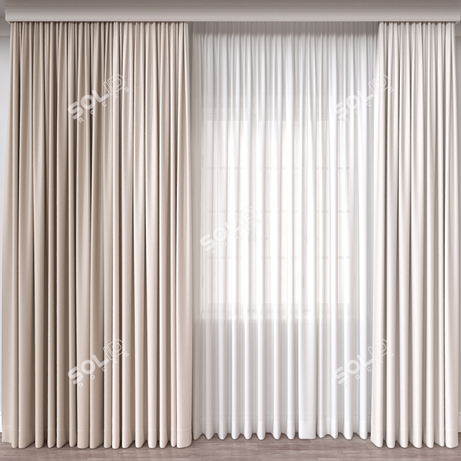  3D Curtain Model for Vray 3D model image 1