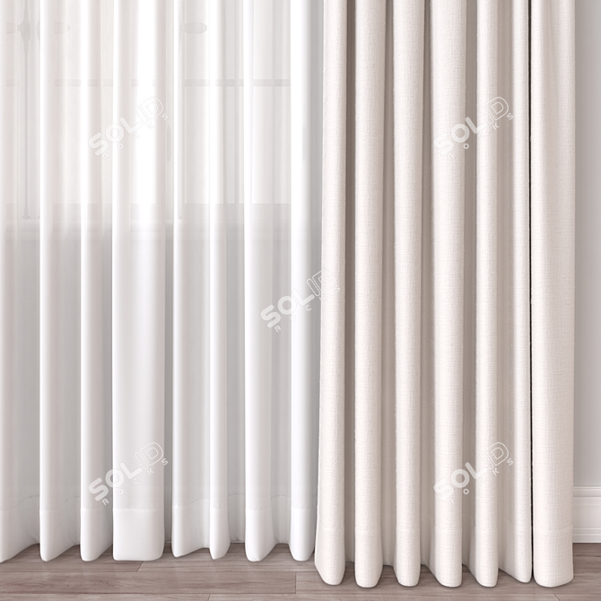  3D Curtain Model for Vray 3D model image 3