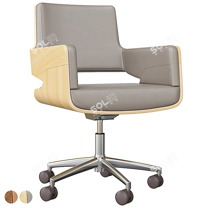 Ergonomic Leather Office Chair	nodes 3D model image 1