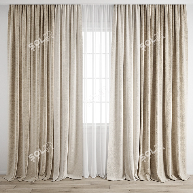  Polygon Curtain Model Set 3D model image 1