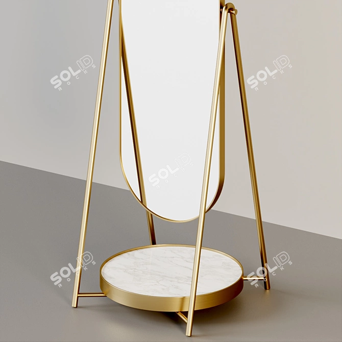 Art Deco Standing Mirror - Marble Brilliance 3D model image 2