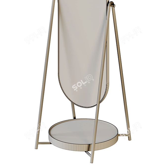 Art Deco Standing Mirror - Marble Brilliance 3D model image 4