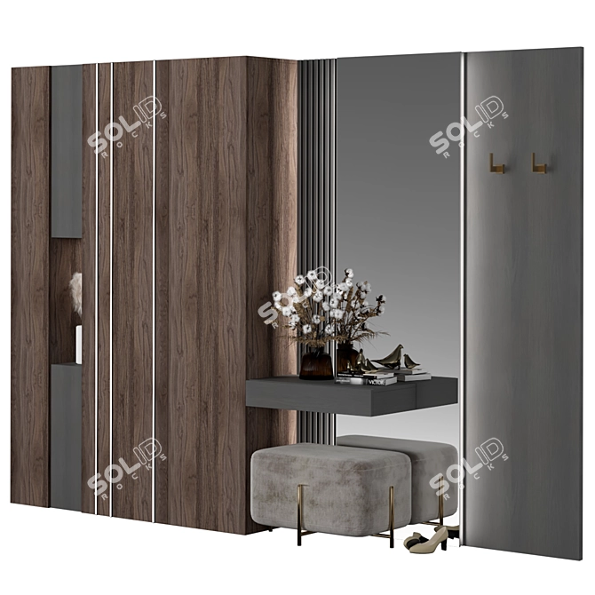 Modern Minimalist Hallway Furniture 3D model image 3