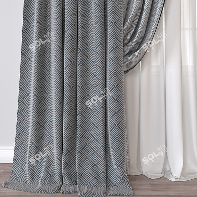 Versatile 3D Curtain Model 3D model image 2