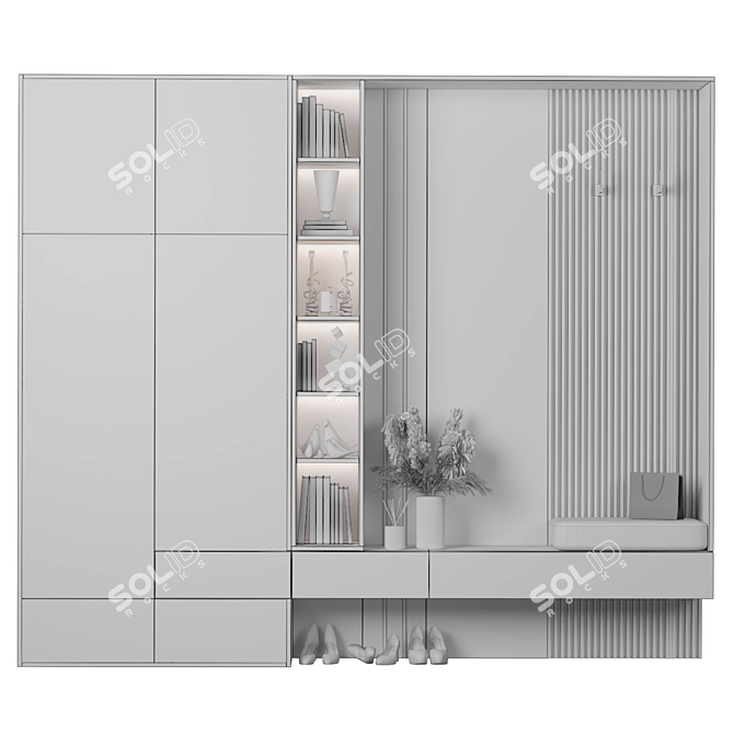 Modern Hallway Composition Furniture 3D model image 4