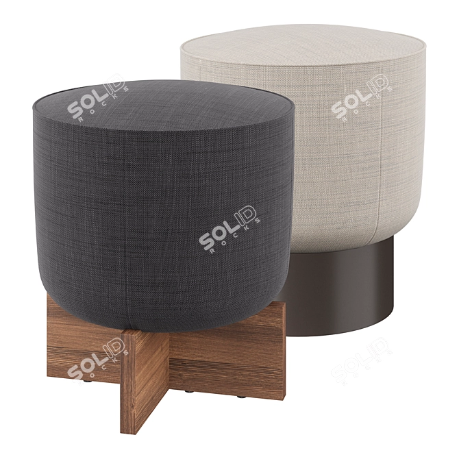 Bonaldo Belt & Cross Pouf 3D model image 1