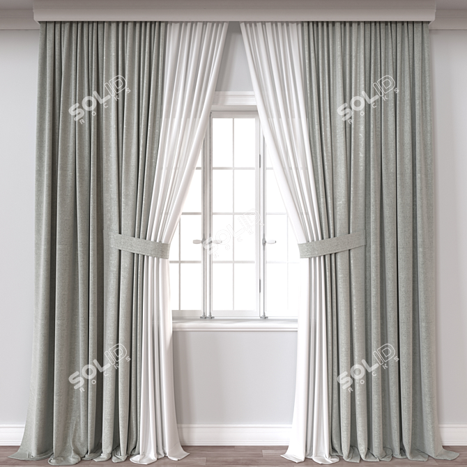 Modern 3D Curtain Modelет: vray, corona 3D model image 1