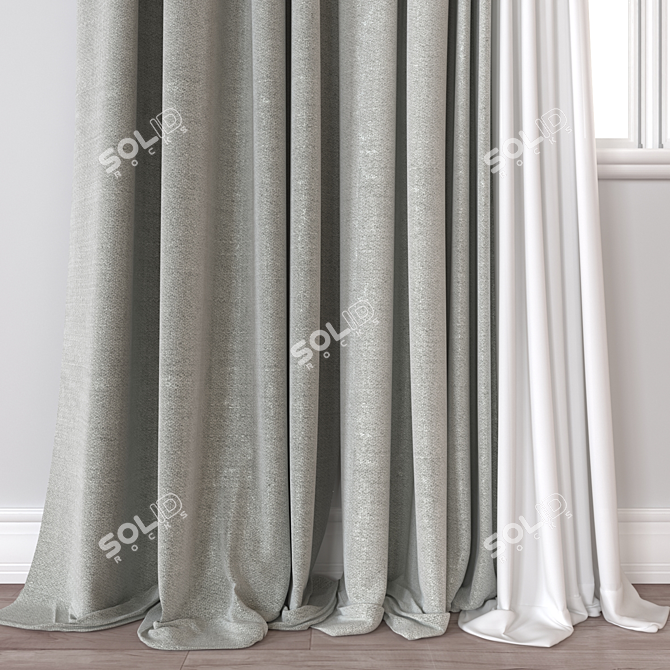 Modern 3D Curtain Modelет: vray, corona 3D model image 2