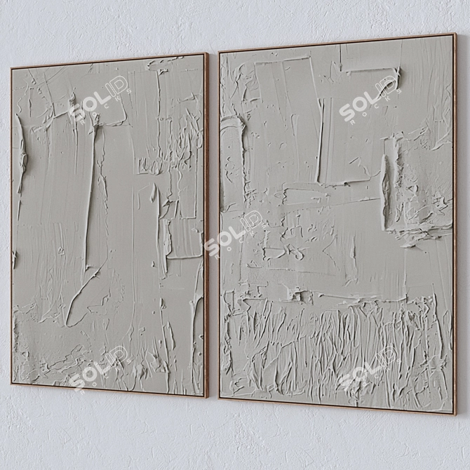 Modern 3D Wall Frames Set 3D model image 2