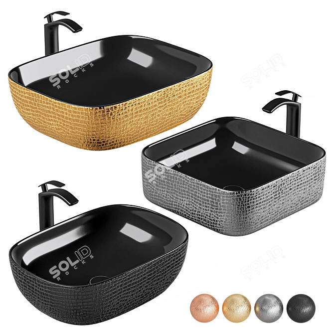 GID LUXE LINE Washbasins Set 3D model image 1