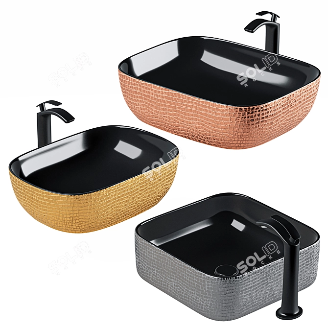GID LUXE LINE Washbasins Set 3D model image 2