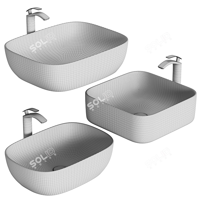 GID LUXE LINE Washbasins Set 3D model image 3