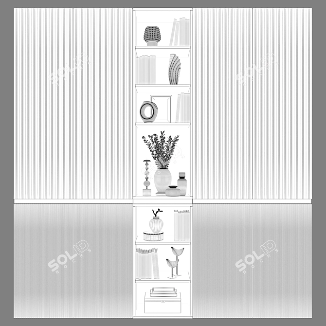 Modular Art Deco Wardrobe 3D model image 3