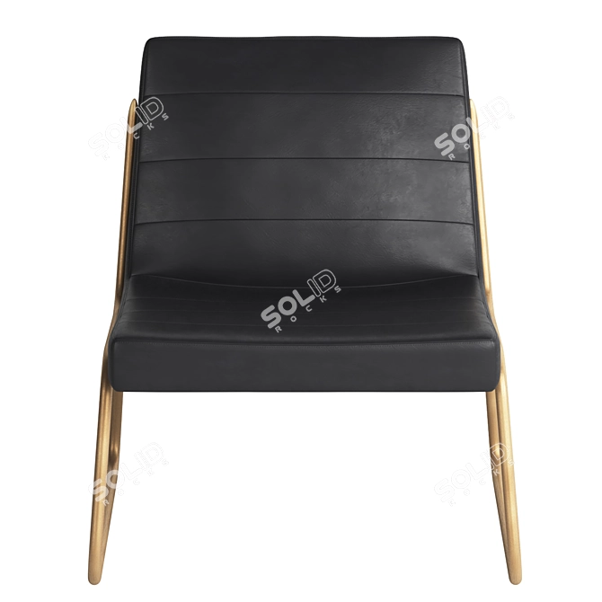 Vintage Black Anton Lounge Chair 3D model image 2