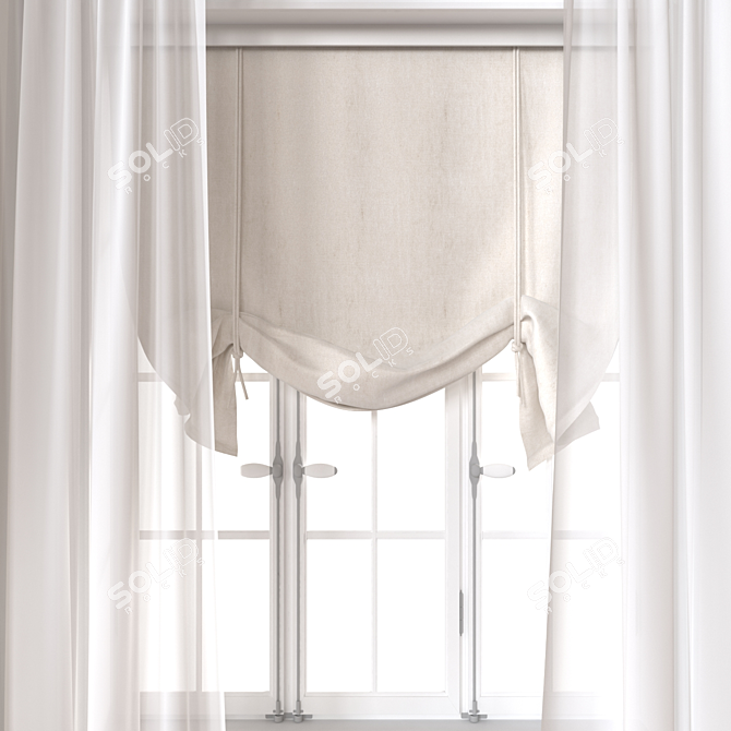 Versatile 3D Curtain Model 3D model image 3
