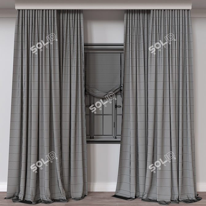 Versatile 3D Curtain Model 3D model image 4